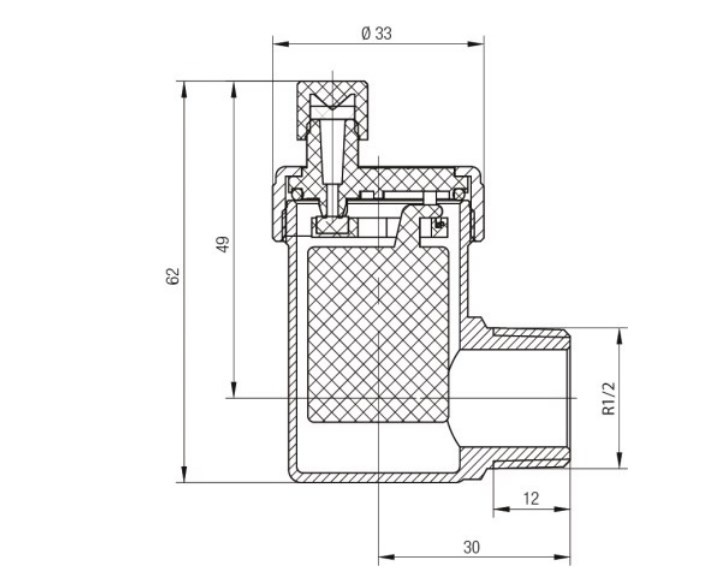 ODPOWIETRZNIK AUTOMATYCZNY KĄTOWY VALVEX GAMMA EAN (GTIN) 5902273527268