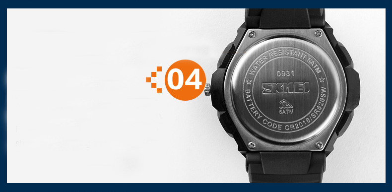 SKMEI SPORTOWY ZEGAREK S-SHOCK MĘSKI WODOODPORNY Kształt koperty okrągła