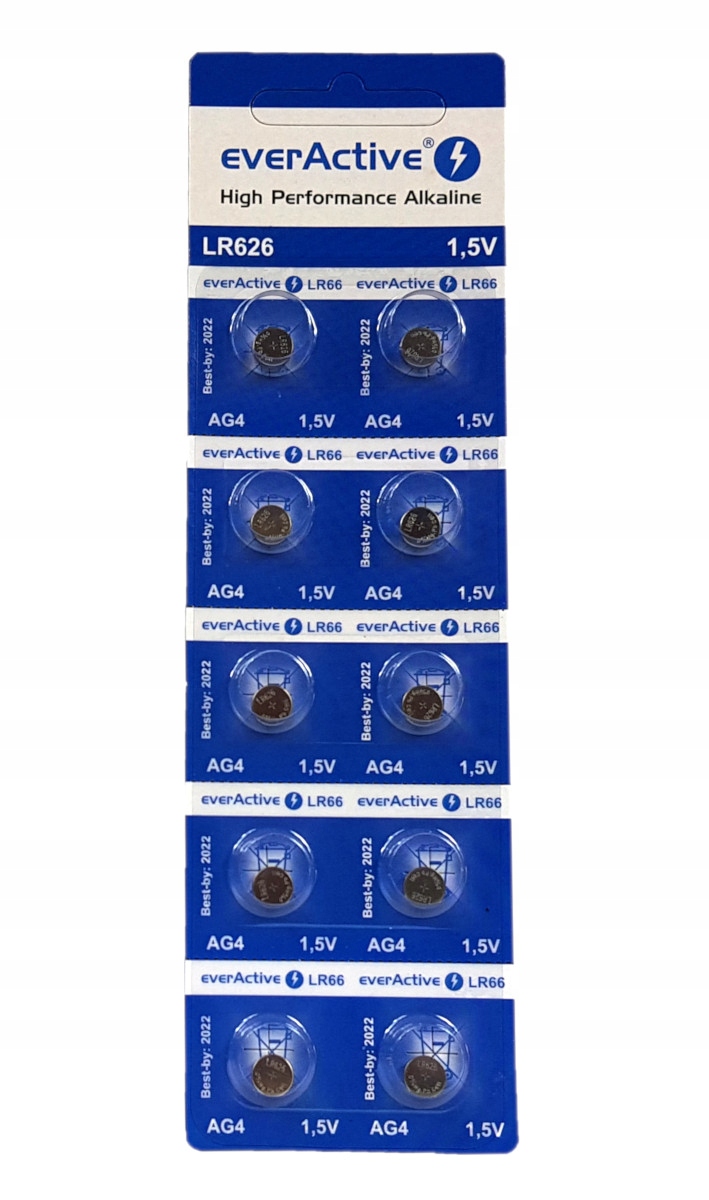 

Bateria LR66 LR626 AG4 G4 L626 evA 10szt 60gr/szt