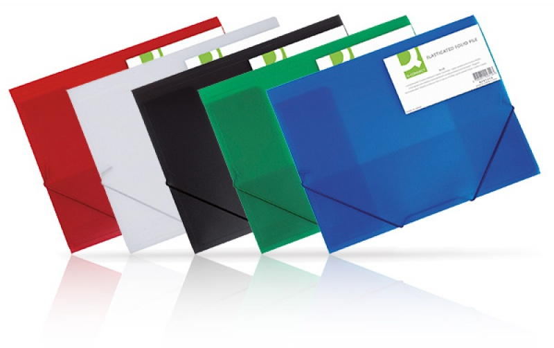 TECZKA Z GUMKĄ Q-CONNECT A4 PP PLASTIKOWA CZARNA Format A4