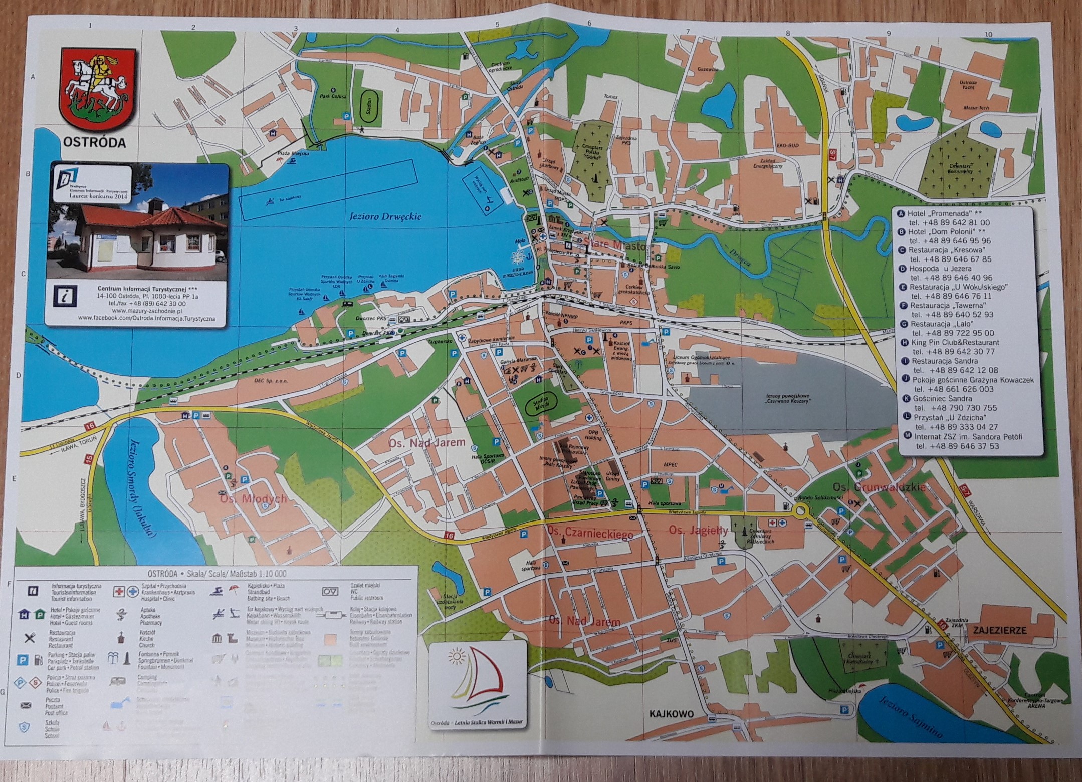 OSTRÓDA plan miasta mapa 2016 R. - 7332609778 - oficjalne archiwum allegro