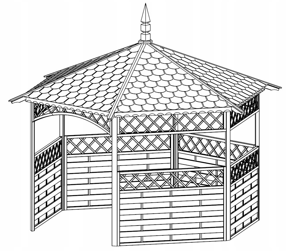 Чертеж беседки 5х5