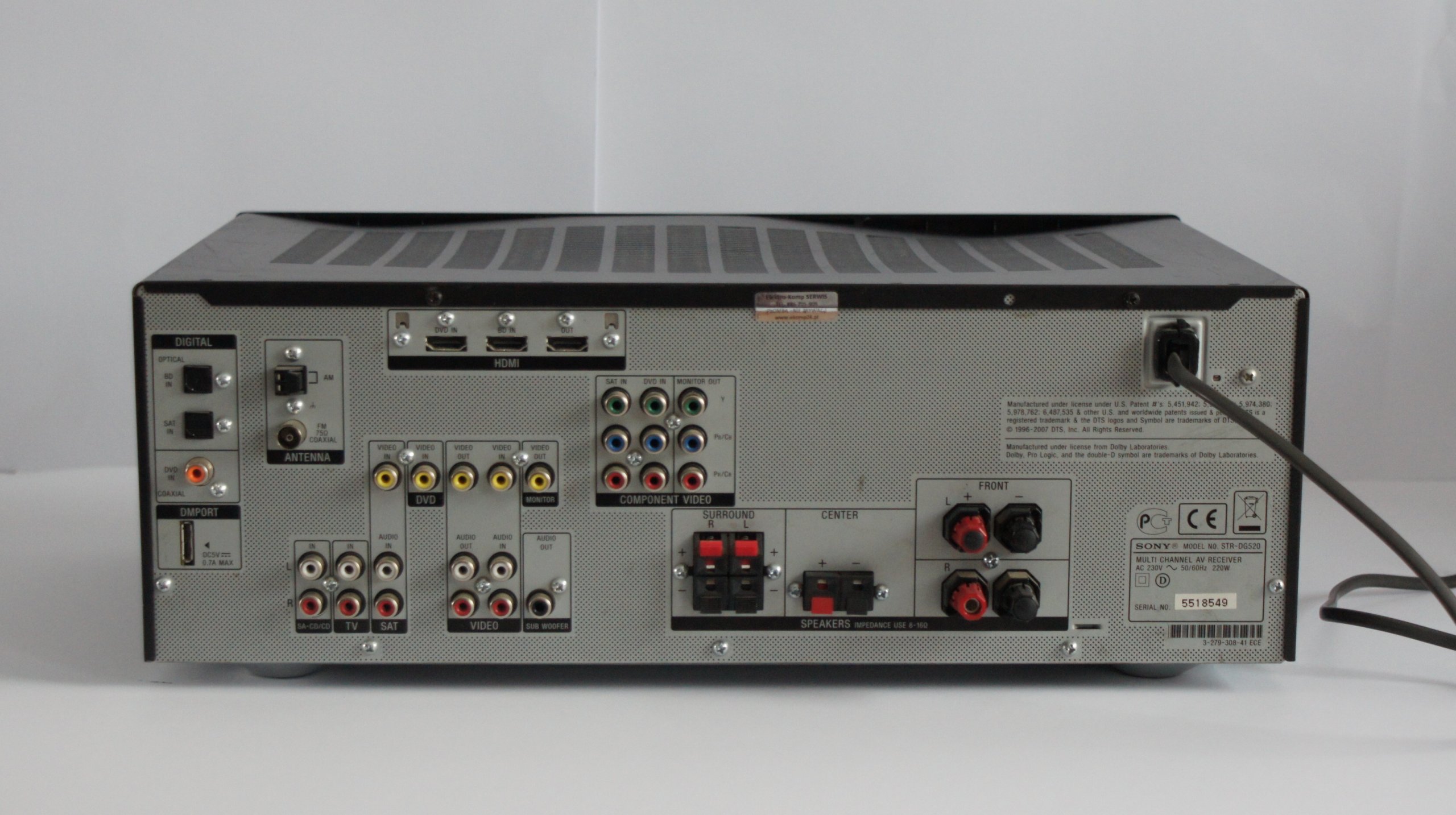 Sony STRDG520 5X100W HDMI 100 SPRAWNY 7188555008 oficjalne