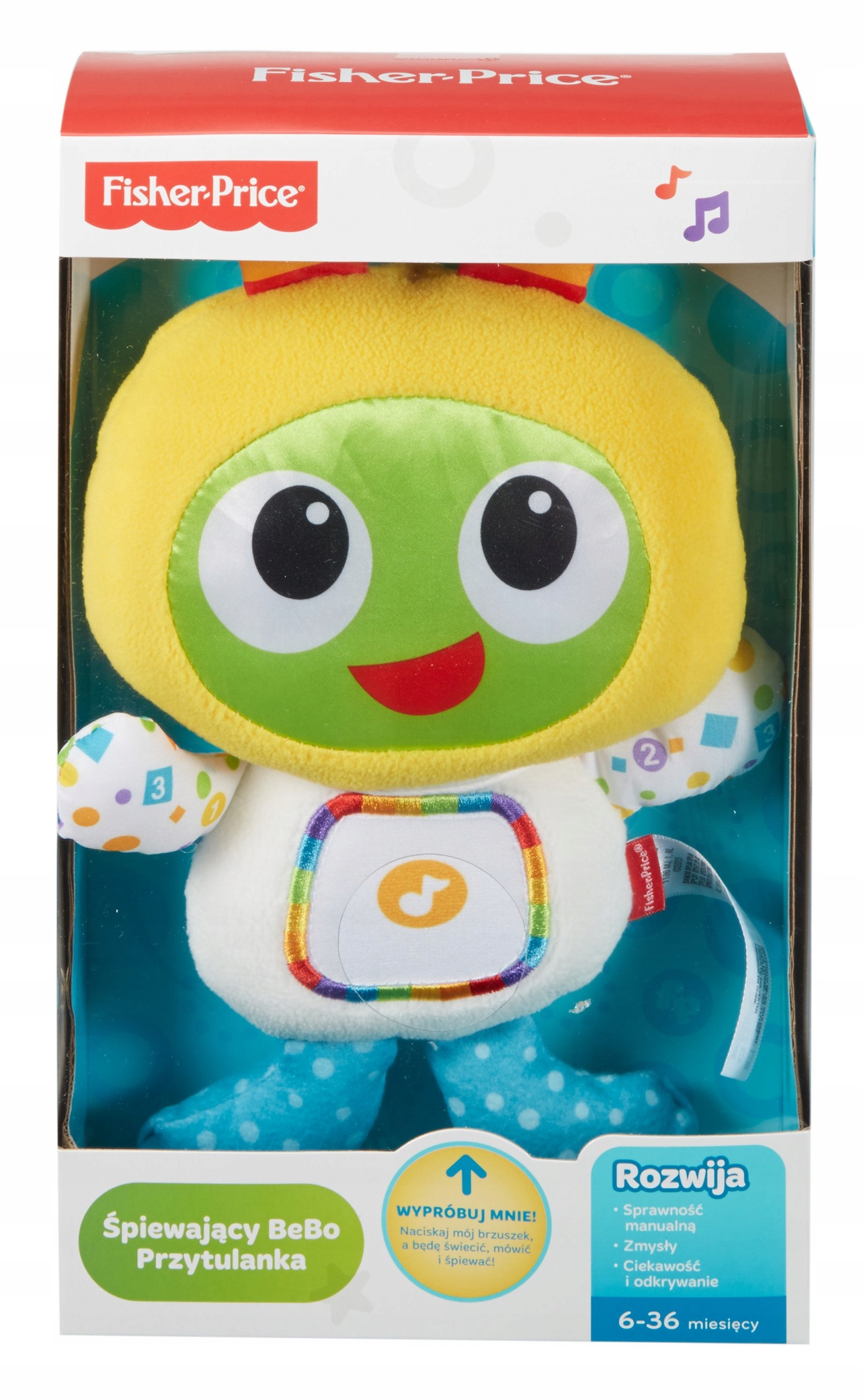 Zabawka śpiewający Bebo Przytulanka Fisher Price 7452235819 Zabawka śpiewający Bebo Przytulanka Fisher Price 7452235819
