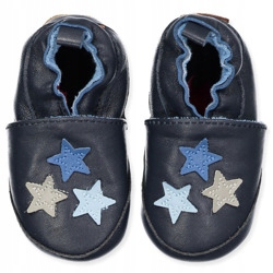 MELTON Buty 6 m-cy, Kapcie skÃ³rzane GWIAZDKI