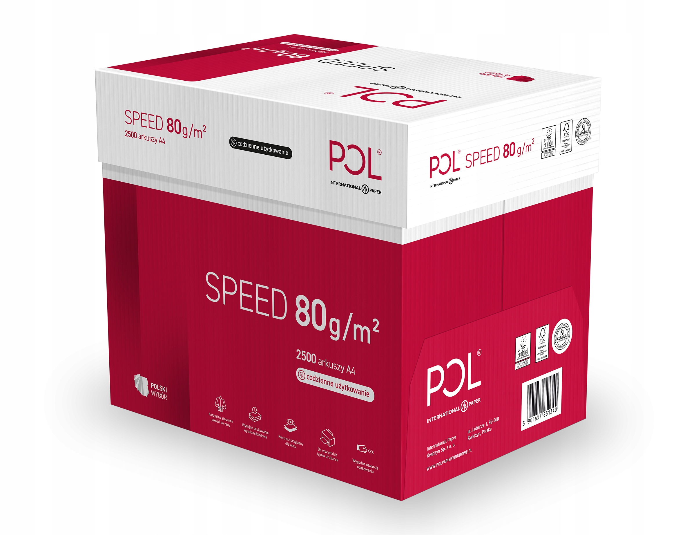 

Papier ksero A4 80g Polspeed karton 5 ryz