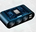 Тройник распределитель прикуривателя 12-24v 2xusb 120w2, купить в Украине