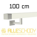 фото mini №1, Handrail wall-mounted wooden 40x40 100cm white inox