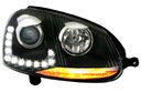 фото mini №3, Jetta v mk5 05-11 headlights black led backlight drl
