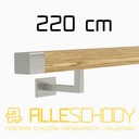 фото mini №1, Handrail wall-mounted wooden 40x40 220cm oak color