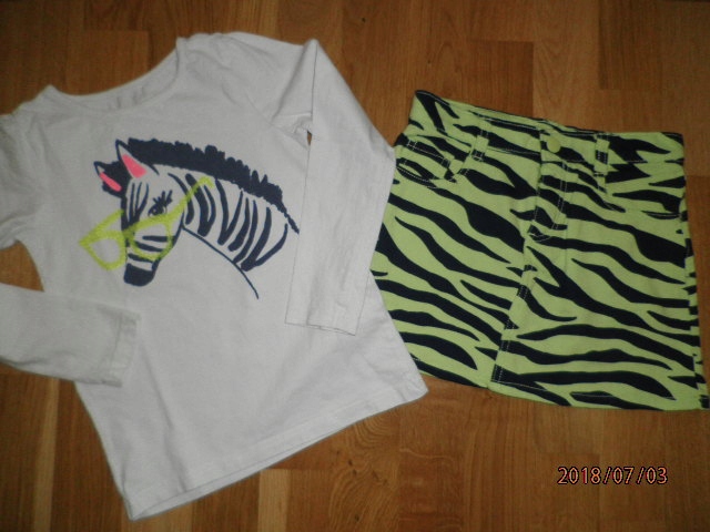 GYMBOREE Crazy8/ spódnica i bluzka Zebra 6lat/116