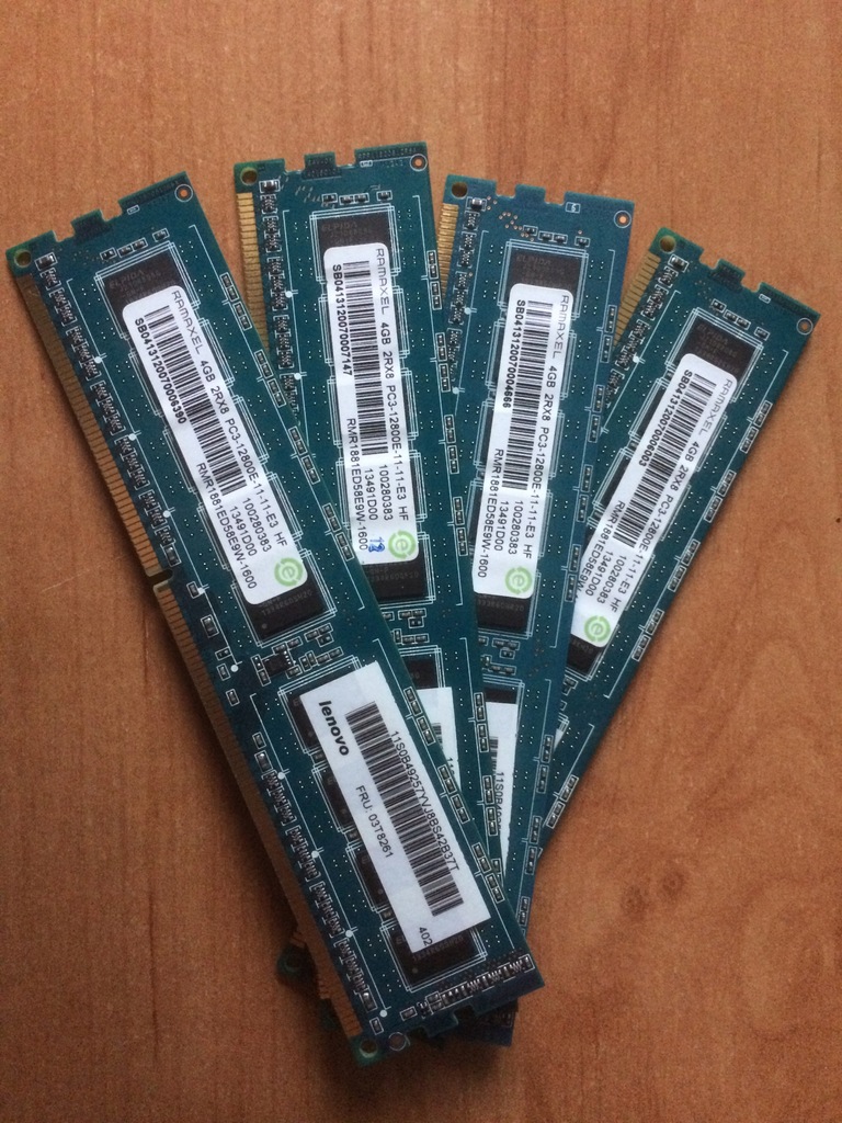 16GB (4x4GB) DDR3 1600 Mhz ECC 2RX8 RAMAXEL LENOVO