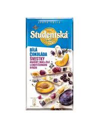 Czekolada Studencka biala+śliwki+mak Czechy