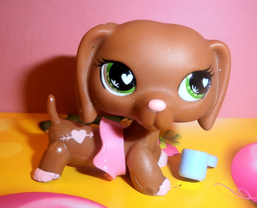 Littlest Pet Shop piesek jamnik walentynkowy   LPS