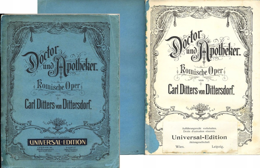 Doctor und Apotheker komische Oper 1900 Ditters
