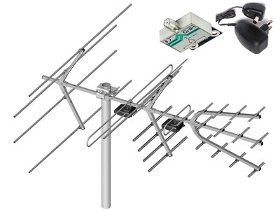 Dipol 28/5-12/21-60 DVB-T Antena COMBO +WZMACNIACZ