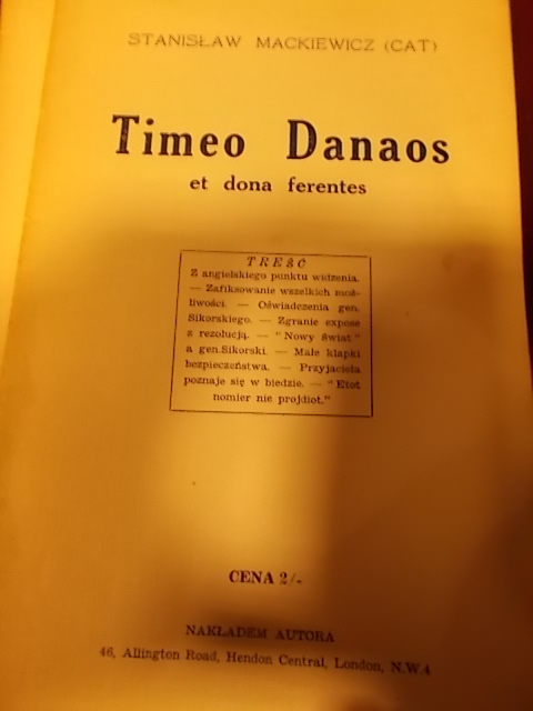 Mackiewicz TIMEO DANAOS ET DONA FERENTES Londyn