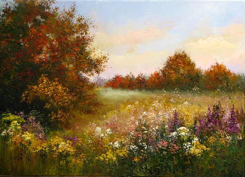 Art58 ŁĄKA  JESIENNE BEZDROŻA  50  x 70 cm