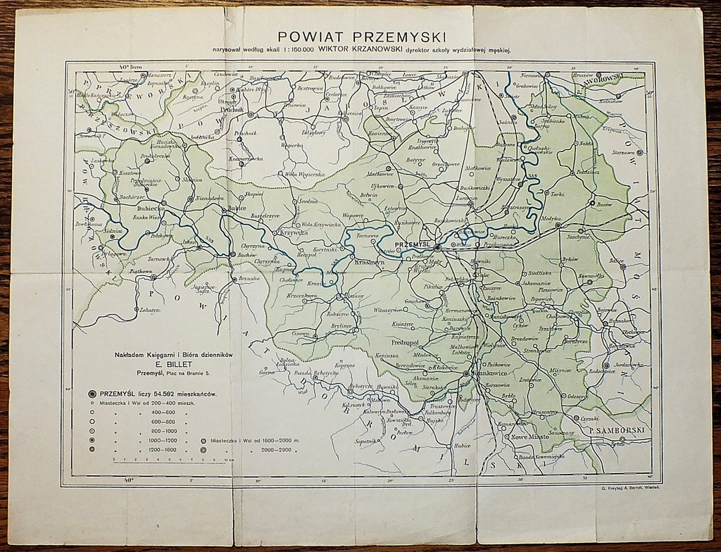 PRZEMYŚL i OKOLICE :: przedwojenna mapa powiatu