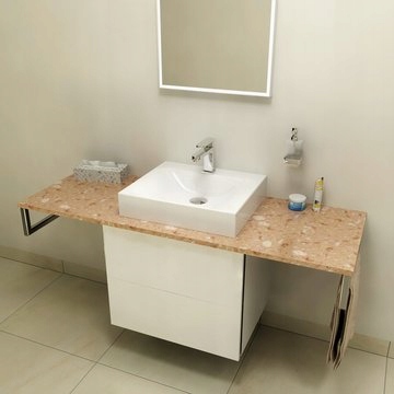 Blat łazienkowy 160x2x50cmOLIVER, marmur technicz