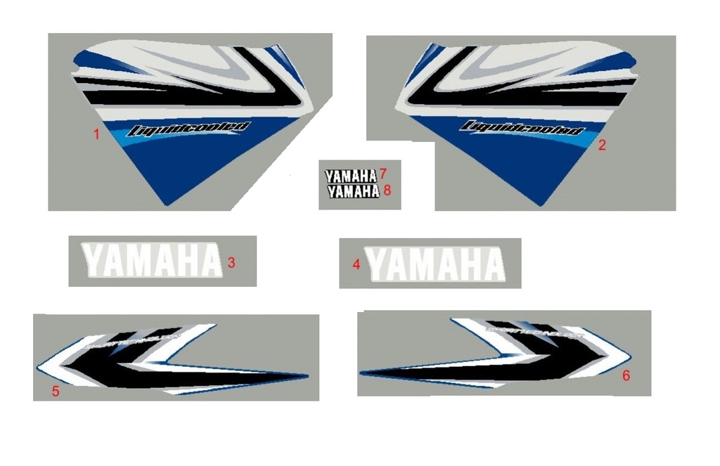NAKLEJKI Yamaha AEROX 50 2009 NIEBIESKIE MALOWANIE