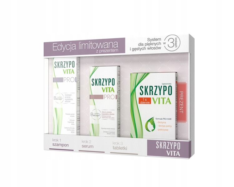 SKRZYPOVITA PRO ZESTAW SZAMPON SERUM TABLETKI