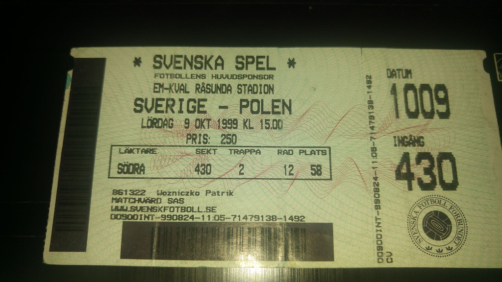 Szwecja - Polska, 09.10.1999 (el. ME 2000, Solna)!