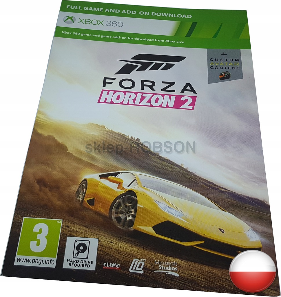 FORZA HORIZON 2 XBOX 360 NOWA PL + DODATEK 7632460364