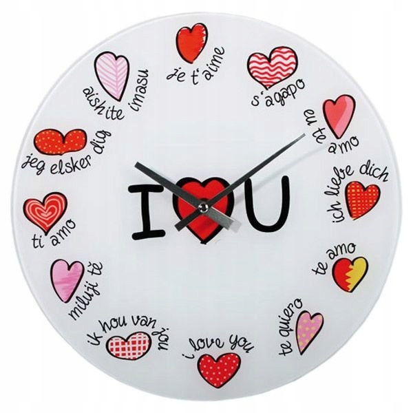 ŚCIENNY ZEGAR MIŁOŚCI I LOVE YOU NA ŚLUB WESELE