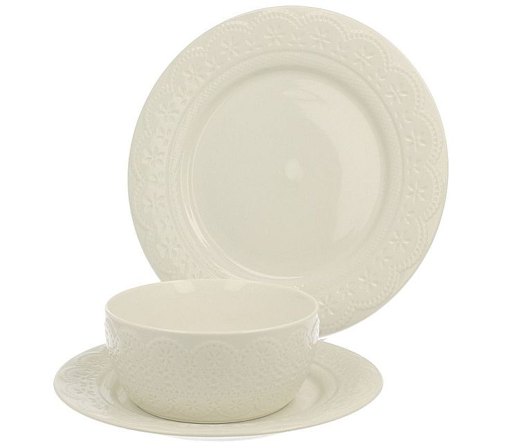 DUO KORONKA SERWIS OBIADOWY 18 el PORCELANA