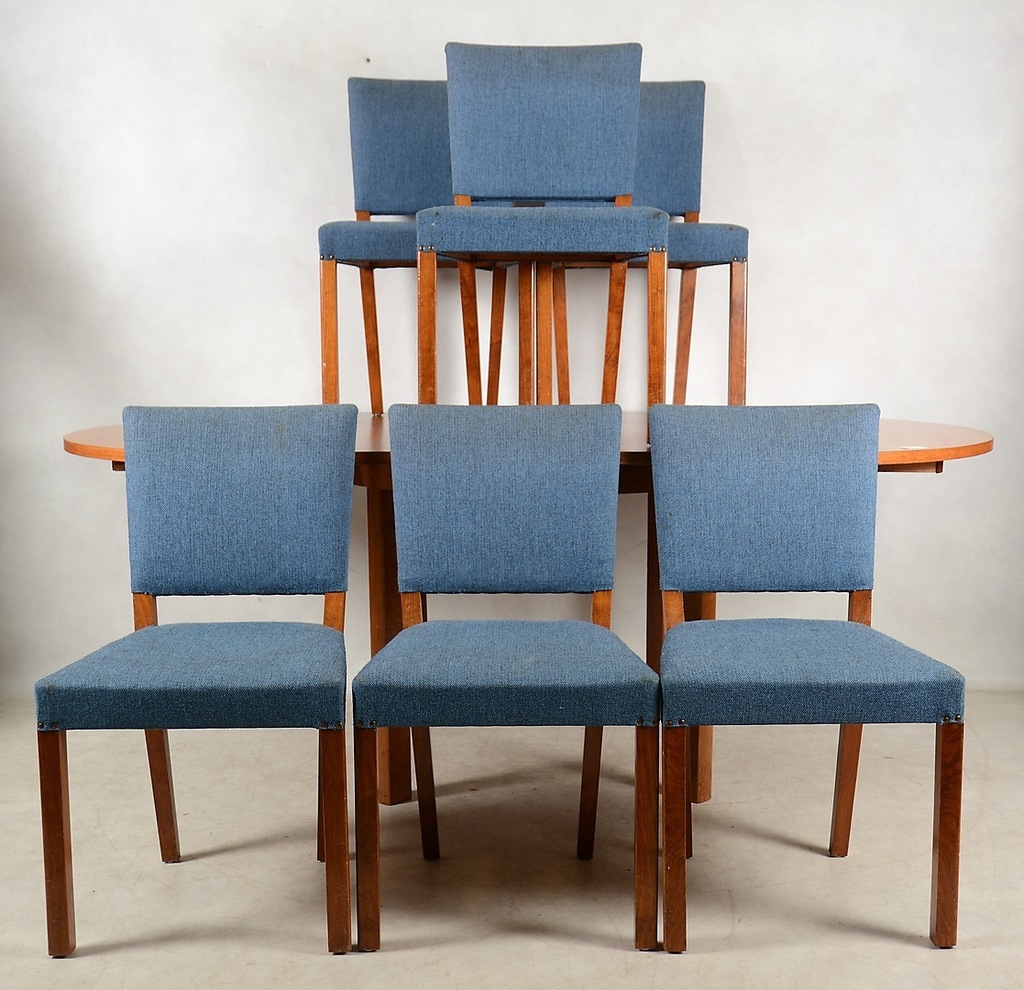 Stół i sześć krzeseł palisander lata 60 70 XXw