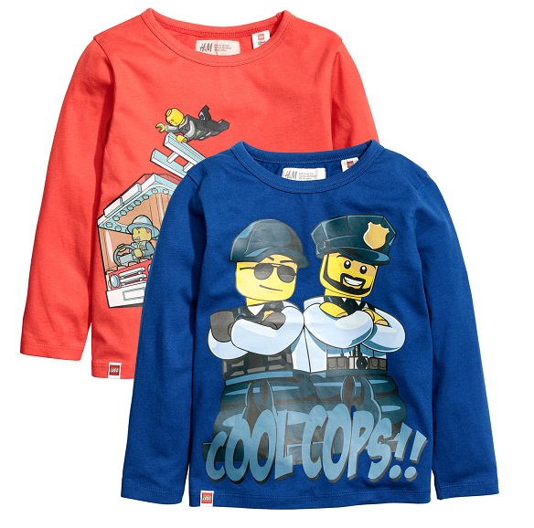POLICJA STRAŻ T-SHIRT  LEGO CITY 2-PAK H&M 104