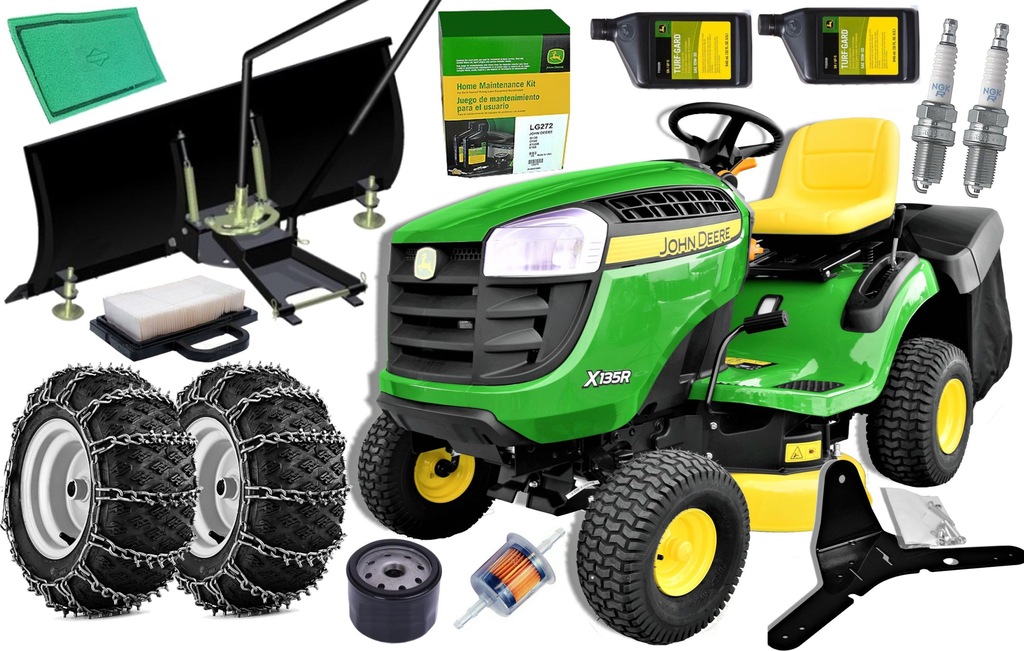 Traktorek kosiarka John Deere X135R + ZIMA PREMIUM