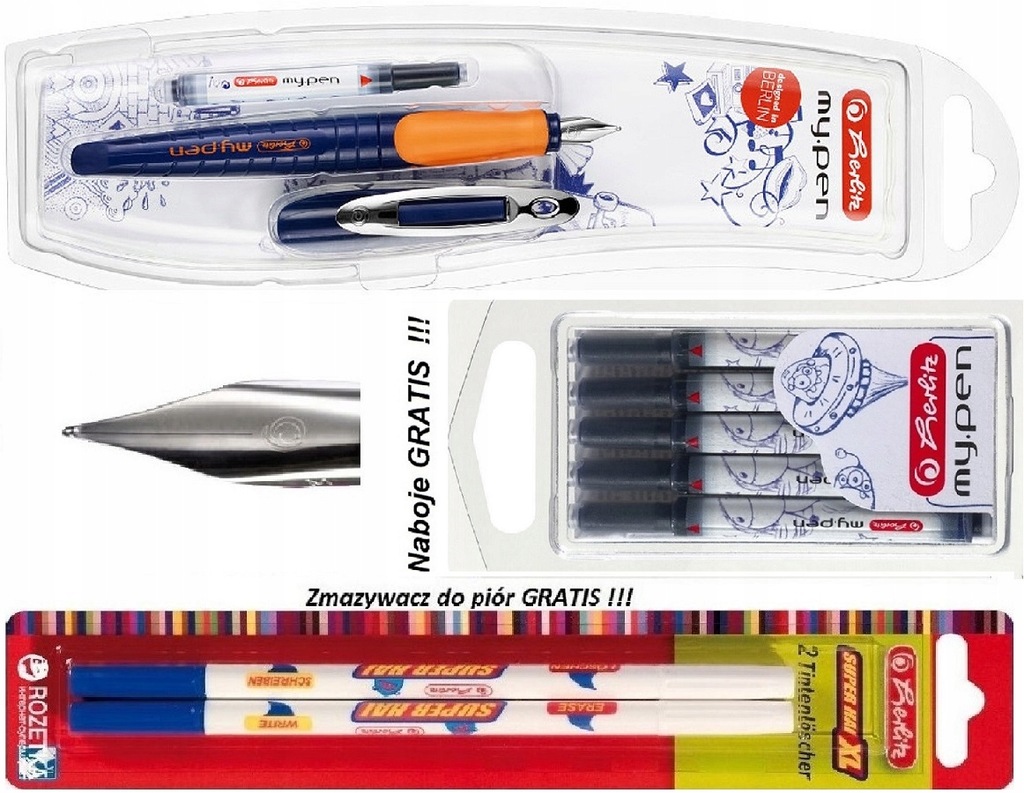 Super Komplet ! Pióro Herlitz my-pen (Praworęczne)