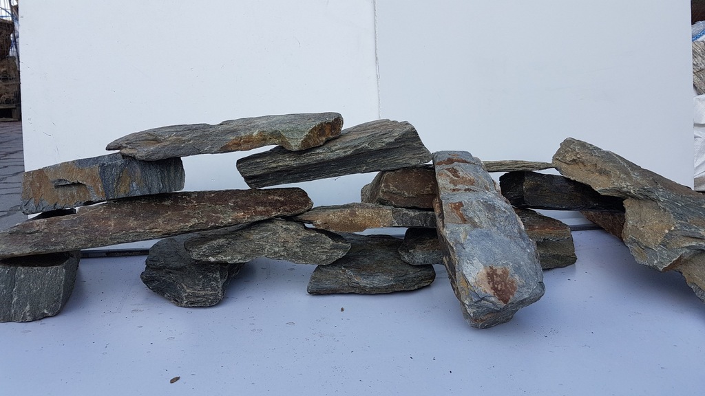 SREBRNOSZARY ŁUPEK KAMIEŃ DO AKWARIUM 15KG