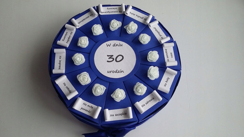 Tort z papieru prezent 30 40 ślub Mikołaj