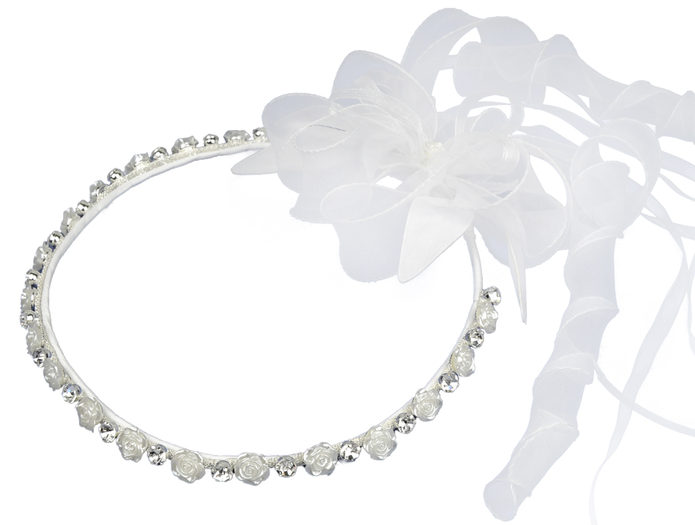 Wianek Komunijny kryształy jak SWAROVSKI -PROMOCJA