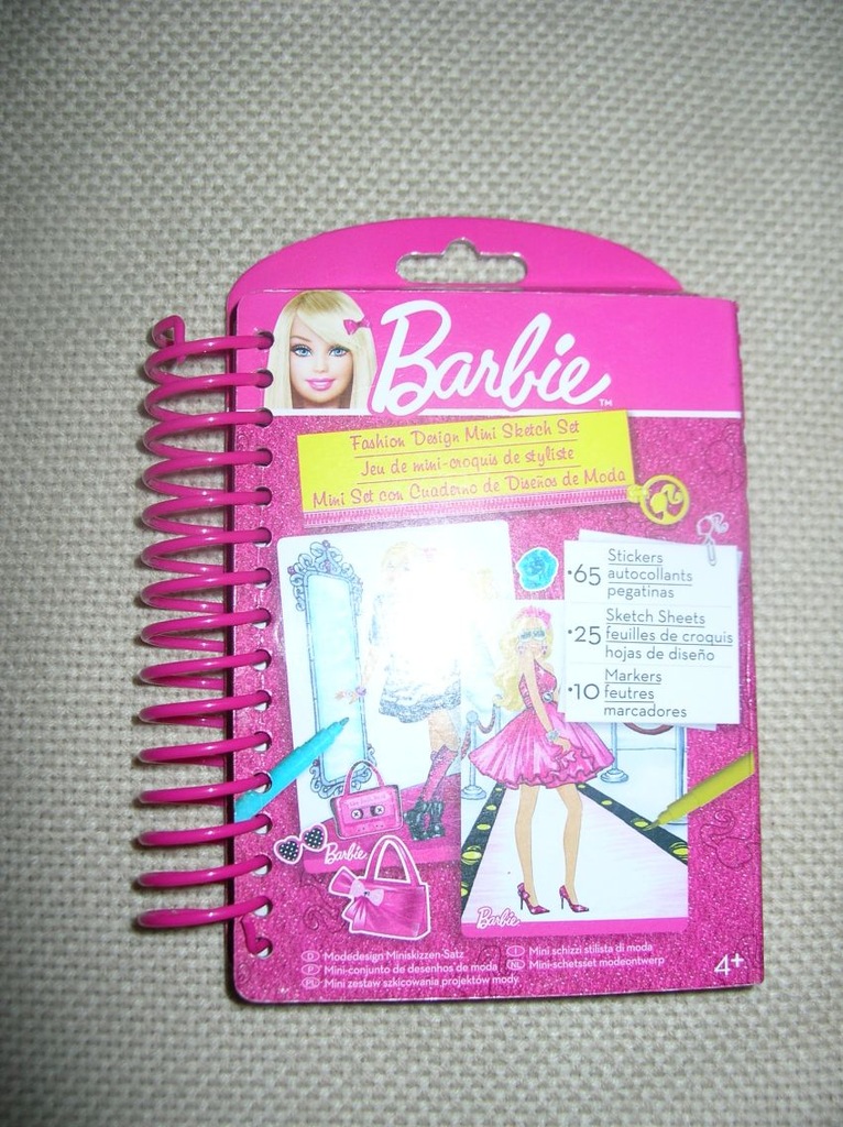 Szkicownik z flamastrami Barbie projektowanie mody