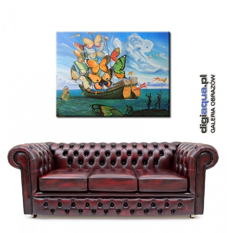 Salvador Dali Butterfly Ship Statek motyli canvas