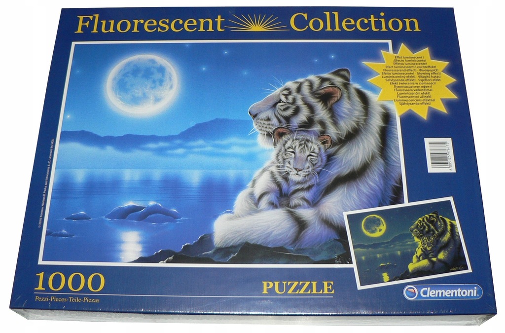 PUZZLE Clementoni 1000 fluorescencyjne - TYGRYSY !