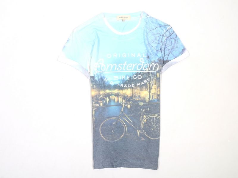 ~~River Island T-Shirt Męski Bawełna Amsterdam *L