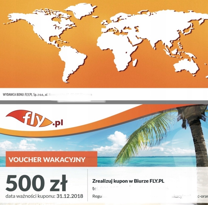 Kupon voucher wakacyjny 500 zł do serwisu fly.pl