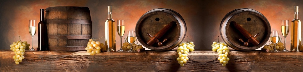 GRAFIKA Szkło LAMINOWANE Kuchnia Wino Beczki Drink
