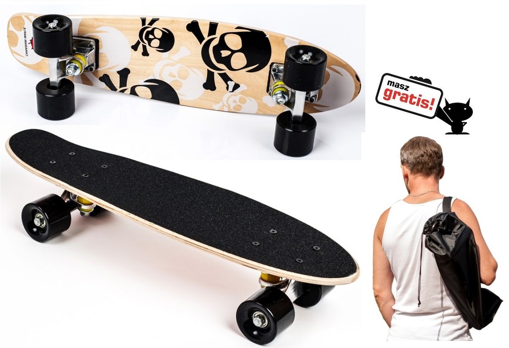 DESKOROLKA 56,5 DESKA SKATEBOARD FISZ DREWN+GRATIS