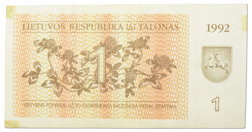 37.Litwa, 1 Talonas 1992, P.39, St.3