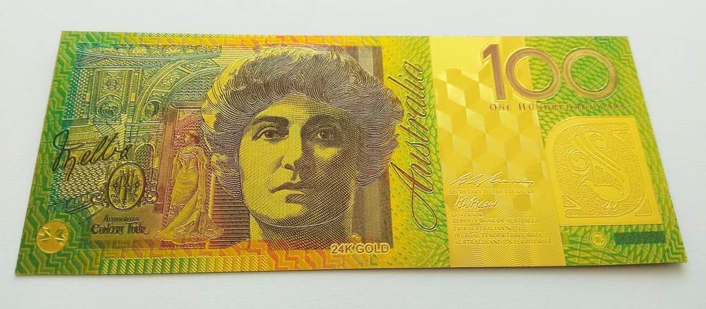 AUSTRALIA - 100 dolarów - Au plated kolor