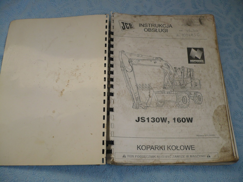 INSTRUKCJA OBSŁUGI KOPARKI KOŁOWE JS130W JS160W