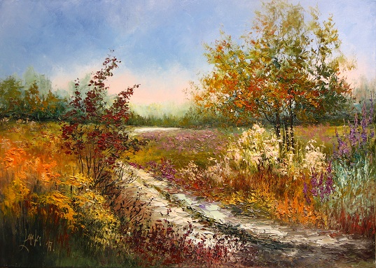 Art58 DROGA PRZEZ JESIENNE ŁĄKI  50 X 70 cm