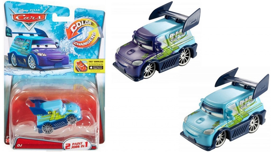 AUTA CARS Autko DJ Zmieniające Kolor Mattel T5641