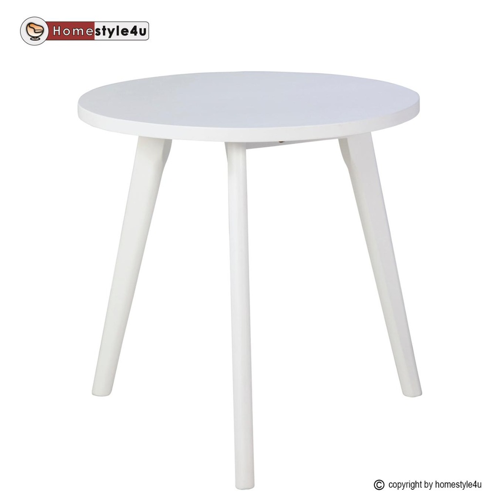 STOLIK KAWOWY BIAŁY, OKRĄGŁY 45 CM